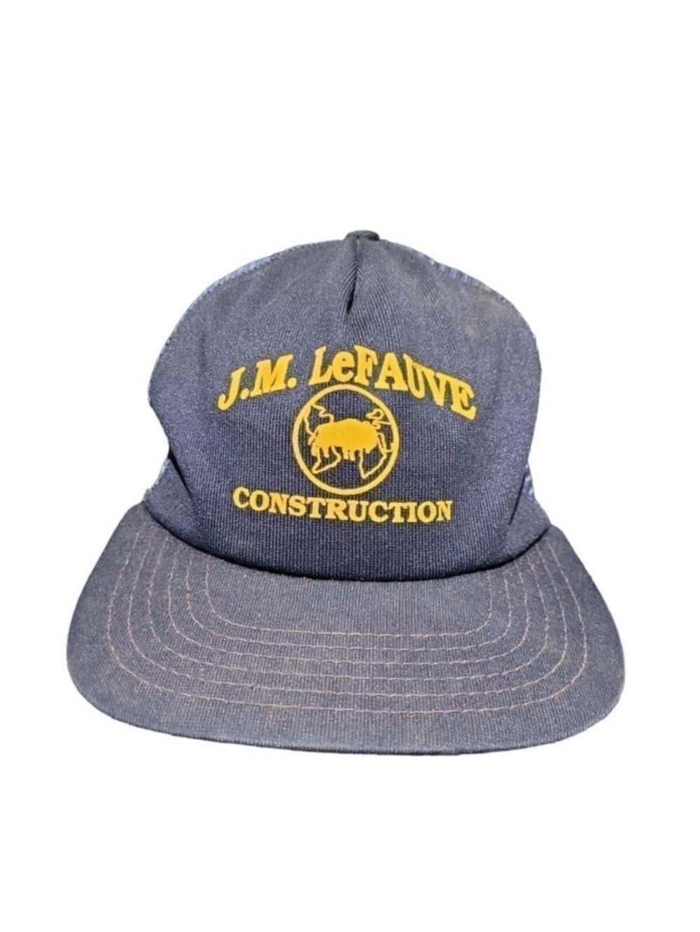 Vintage 80s New Era J.M. LeFauve Construction Trucker Hat